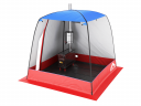 Мобильная баня-палатка МОРЖ c 2-мя окнами сине-красный в Новосибирске