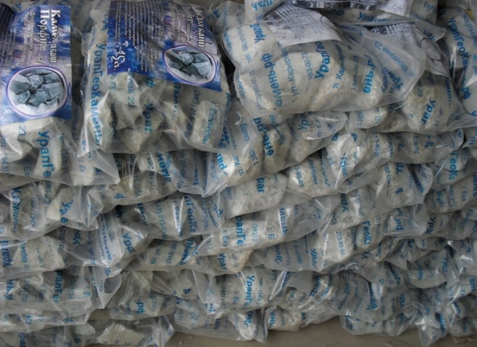 Камни для бани Порфирит Колотый 15кг в Новосибирске