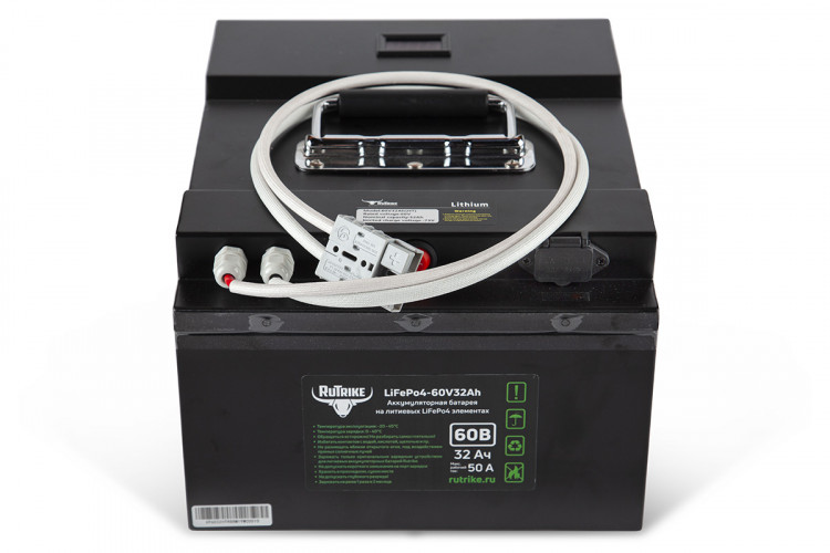 Тяговый железо-фосфатный аккумулятор RuTrike LiFePO4 60V32Ah (50А) в Новосибирске