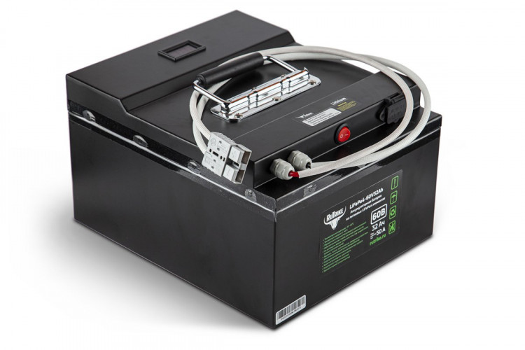 Тяговый железо-фосфатный аккумулятор RuTrike LiFePO4 60V32Ah (50А) в Новосибирске