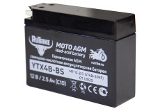 Аккумулятор стартерный для мототехники Rutrike YTX4B-BS (12V/2,5Ah) Аккумулятор стартерный для мототехники Rutrike YTX4B-BS (12V/2,5Ah)