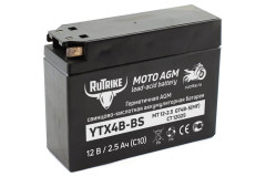 Аккумулятор стартерный для мототехники Rutrike YTX4B-BS (12V/2,5Ah) Аккумулятор стартерный для мототехники Rutrike YTX4B-BS (12V/2,5Ah)