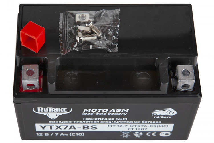 Аккумулятор стартерный для мототехники Rutrike YTX7A-BS (12V/7Ah) в Новосибирске