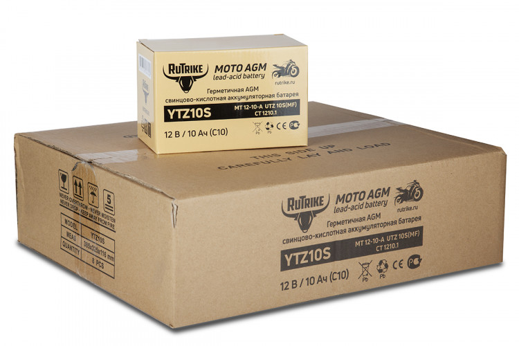 Аккумулятор стартерный для мототехники Rutrike YTZ10S (12V/10Ah) в Новосибирске