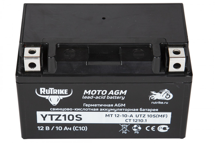 Аккумулятор стартерный для мототехники Rutrike YTZ10S (12V/10Ah) в Новосибирске