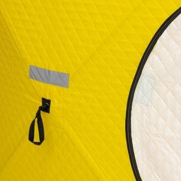 Палатка для рыбалки Helios утепл.Куб 1,5х1,5 желтый/серый в Новосибирске