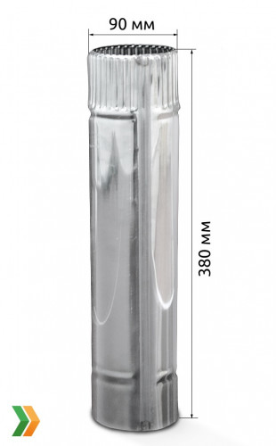 Сегмент трубы дымохода 90 мм. в Новосибирске