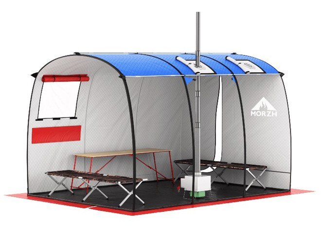 Мобильная баня-палатка МОРЖ Max (Черный) в Новосибирске