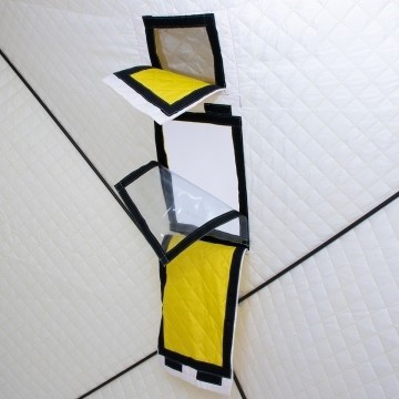 Палатка для рыбалки Helios утепл. Куб 1,8х1,8 желтый/серый в Новосибирске