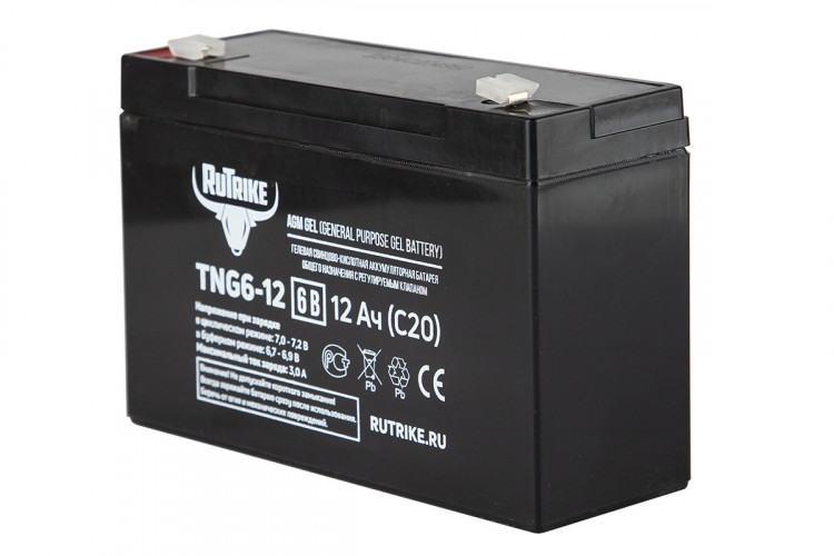 Тяговый гелевый аккумулятор RuTrike TNG 6-12 (6V12A/H C20) в Новосибирске