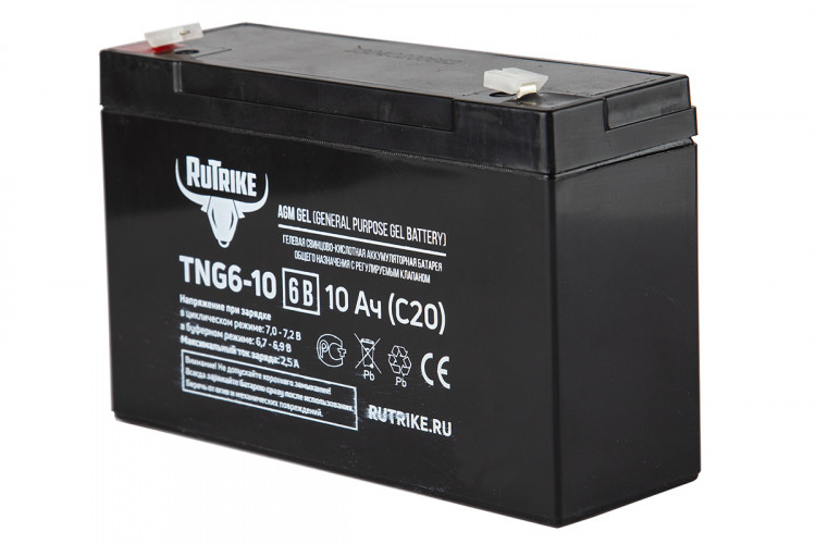 Тяговый гелевый аккумулятор RuTrike TNG 6-10 (6V10A/H C20) в Новосибирске