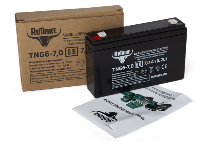 Тяговый гелевый аккумулятор RuTrike TNG 6-7.0 (6V7.0 A/H C20) в Новосибирске