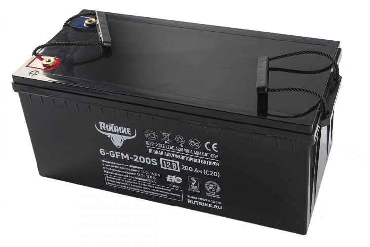 Тяговый гелевый аккумулятор RuTrike 6-GFM-200 (12V200A/H C20) в Новосибирске