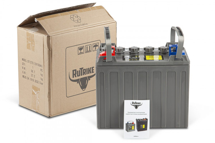 Тяговый аккумулятор RuTrike WET DT1275 (T1275) 12V100A/H C3 в Новосибирске