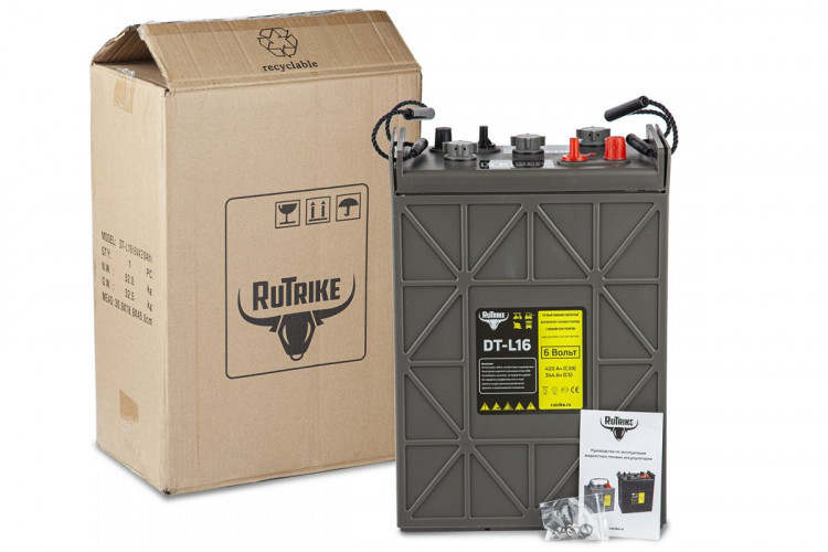 Тяговый аккумулятор RuTrike WET DTL16 (L16H-AC) 6V275A/H C3 в Новосибирске