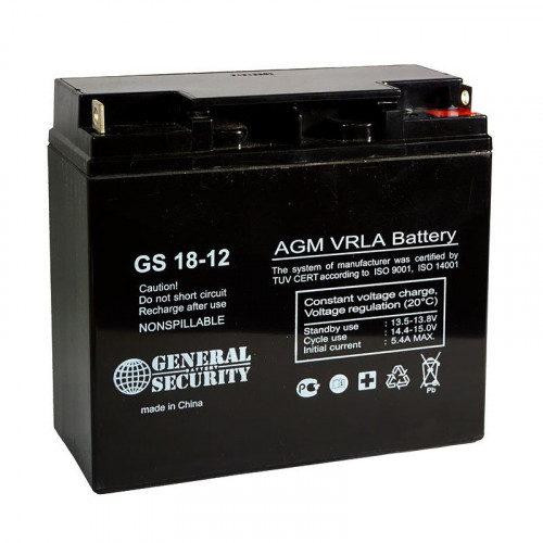 Аккумулятор General Security GS 12-18 L Kl (12 В, 18 Ач) в Новосибирске