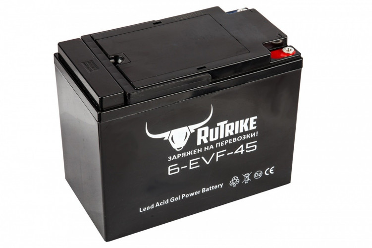 Тяговый гелевый аккумулятор RuTrike 6-EVF-45 (12V45A/H C3) в Новосибирске