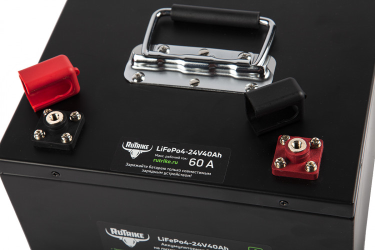 Тяговый железо-фосфатный аккумулятор RuTrike LiFePO4 24V40Ah (60A) в Новосибирске