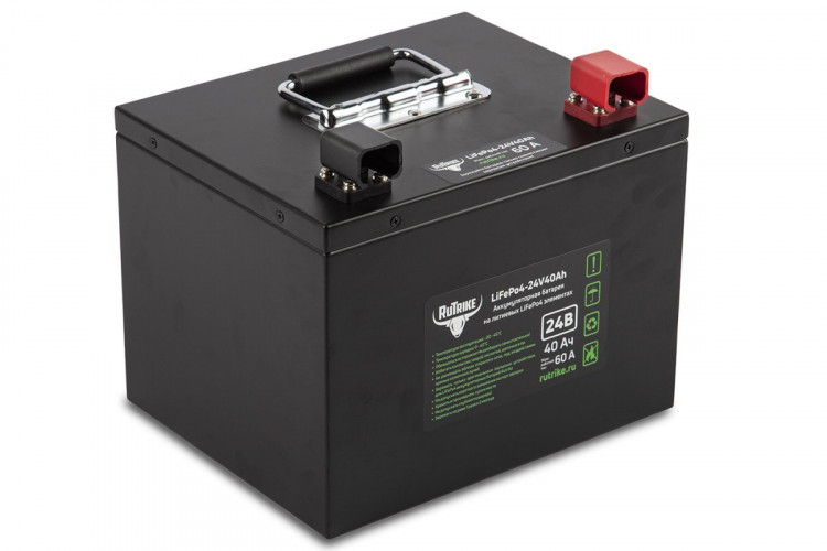 Тяговый железо-фосфатный аккумулятор RuTrike LiFePO4 24V40Ah (60A) в Новосибирске