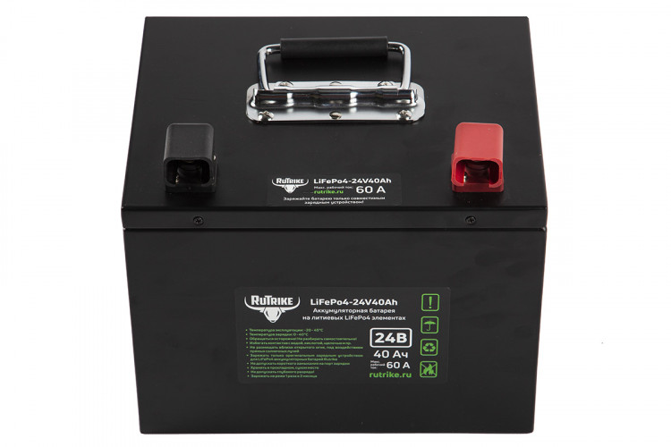 Тяговый железо-фосфатный аккумулятор RuTrike LiFePO4 24V40Ah (60A) в Новосибирске