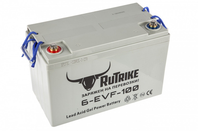 Тяговый гелевый аккумулятор RuTrike 6-EVF-100A (12V100A/H C3) в Новосибирске