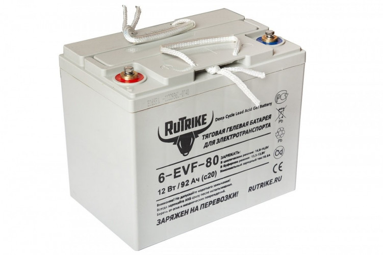 Тяговый гелевый аккумулятор RuTrike 6-EVF-80A (12V80A/H C3) в Новосибирске