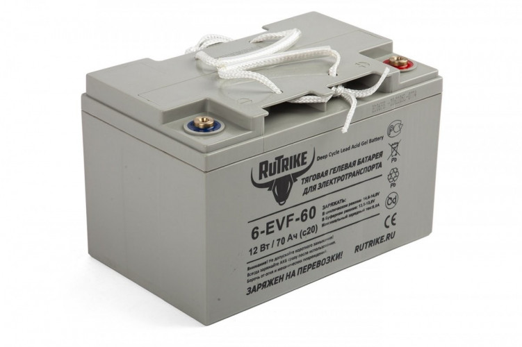 Тяговый гелевый аккумулятор RuTrike 6-EVF-60A (12V60A/H C3) в Новосибирске