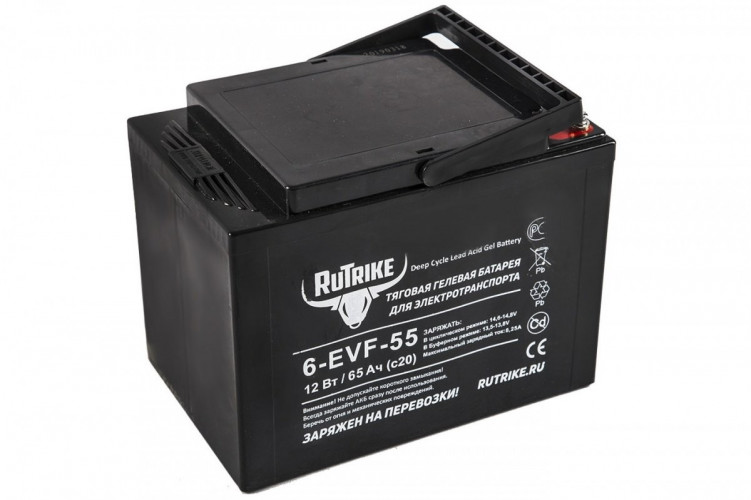 Тяговый гелевый аккумулятор RuTrike 6-EVF-55A (12V55A/H C3) в Новосибирске
